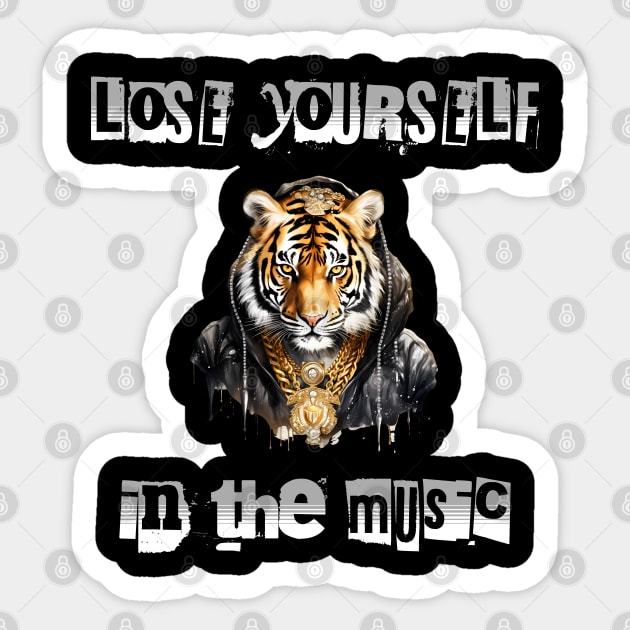 Lose yourself in the music tee Sticker by Steve